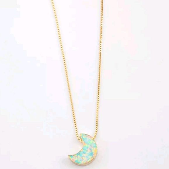 Only 1 of each-Japanese Opal moon necklace - Picture 5 of 7